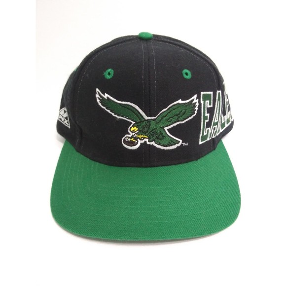 Philadelphia Eagles Apex One Snapback Vintage 90s Hat Cap NFL Black Green - Picture 1 of 11
